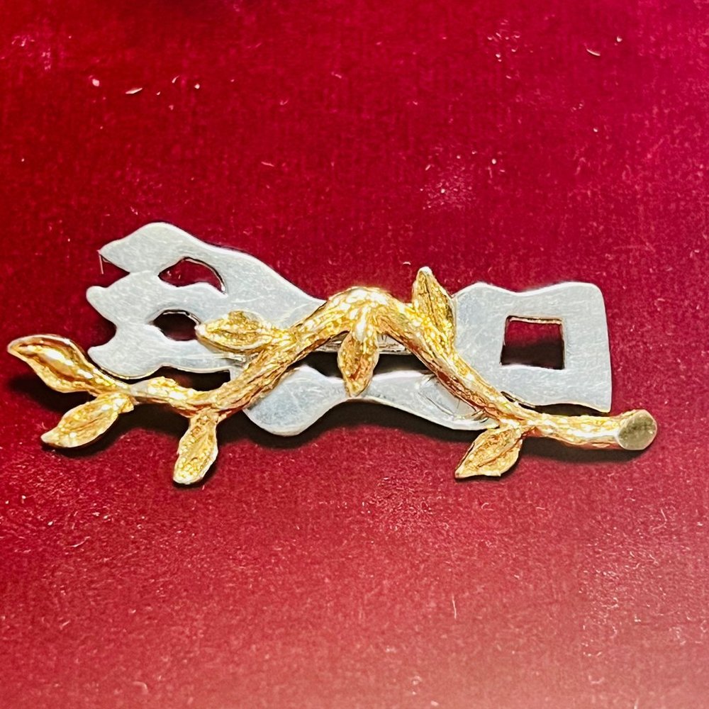 Vintage - Signed - Etan Gold Tone Shalom Brooch Pin